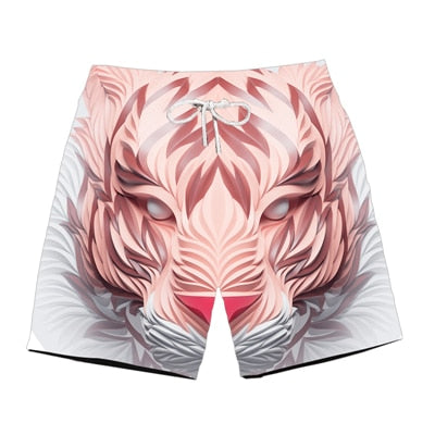 Ferocious animal print 3D beach shorts fashion men's hot cool pants running shorts casual new lace calsas masculino