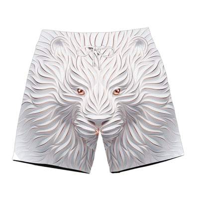 Ferocious animal print 3D beach shorts fashion men's hot cool pants running shorts casual new lace calsas masculino