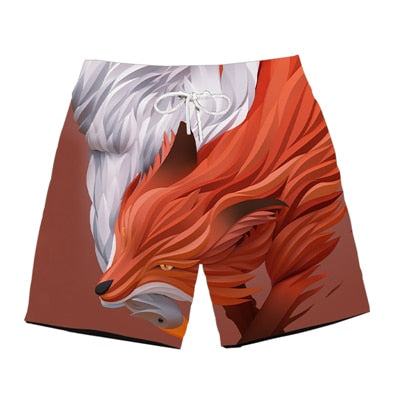 Ferocious animal print 3D beach shorts fashion men's hot cool pants running shorts casual new lace calsas masculino