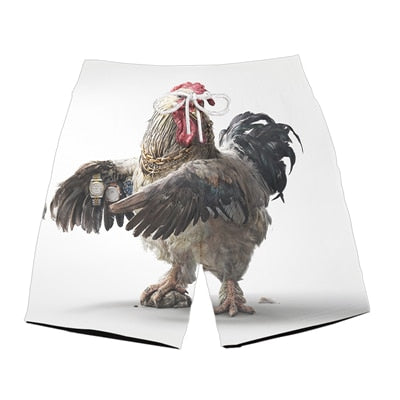 Ferocious animal print 3D beach shorts fashion men's hot cool pants running shorts casual new lace calsas masculino