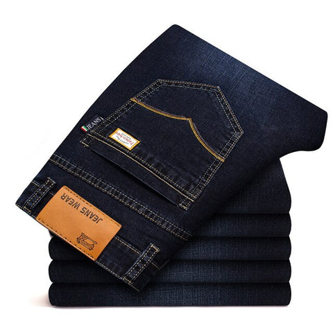 Mens Jeans Brand 2020 Business Jeans Men Stretch Slim Denim Jean Homme Man Denim Trousers Blue Black Pants Male Clothes