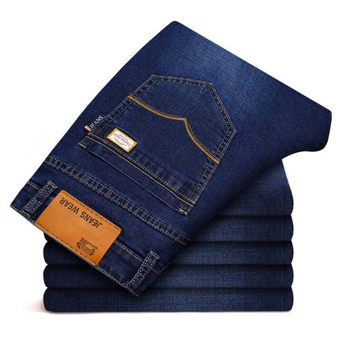 Mens Jeans Brand 2020 Business Jeans Men Stretch Slim Denim Jean Homme Man Denim Trousers Blue Black Pants Male Clothes