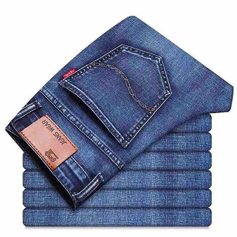 Mens Jeans Brand 2020 Business Jeans Men Stretch Slim Denim Jean Homme Man Denim Trousers Blue Black Pants Male Clothes