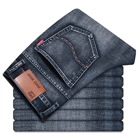 Mens Jeans Brand 2020 Business Jeans Men Stretch Slim Denim Jean Homme Man Denim Trousers Blue Black Pants Male Clothes