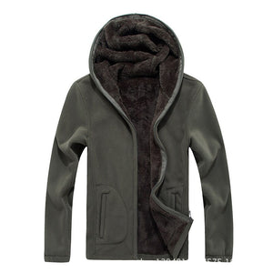 Designer XL 8XL Winter Mens Fleece Casual Jackets Men Warm Hooded Sweatshirt Thermal Coats Solid Thickened Outwear AF1563