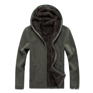 Designer XL 8XL Winter Mens Fleece Casual Jackets Men Warm Hooded Sweatshirt Thermal Coats Solid Thickened Outwear AF1563