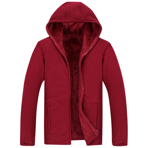 Designer XL 8XL Winter Mens Fleece Casual Jackets Men Warm Hooded Sweatshirt Thermal Coats Solid Thickened Outwear AF1563
