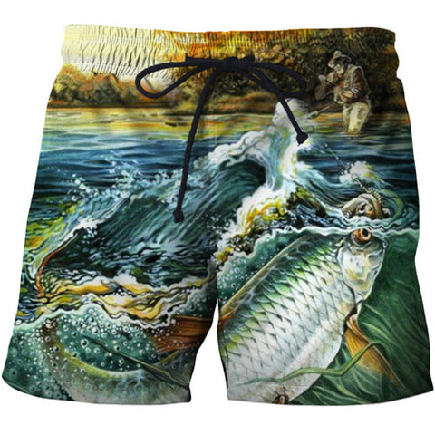 Fashion Fish Beach Shorts 2019 3D Print Brand Clothing Men Korte Broek Harajuku Hip Hop Style Boardshorts Trouser Dropship S-6XL