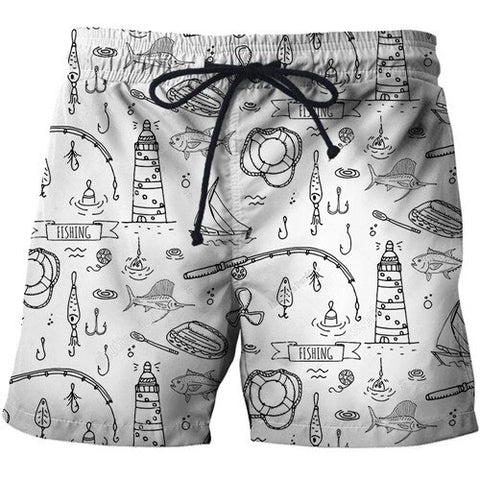 Fashion Fish Beach Shorts 2019 3D Print Brand Clothing Men Korte Broek Harajuku Hip Hop Style Boardshorts Trouser Dropship S-6XL