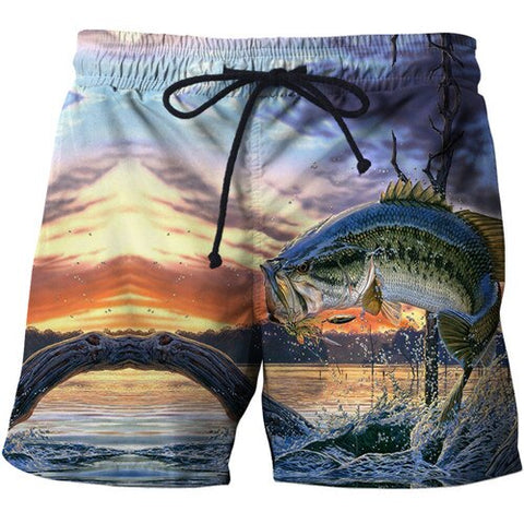 Fashion Fish Beach Shorts 2019 3D Print Brand Clothing Men Korte Broek Harajuku Hip Hop Style Boardshorts Trouser Dropship S-6XL