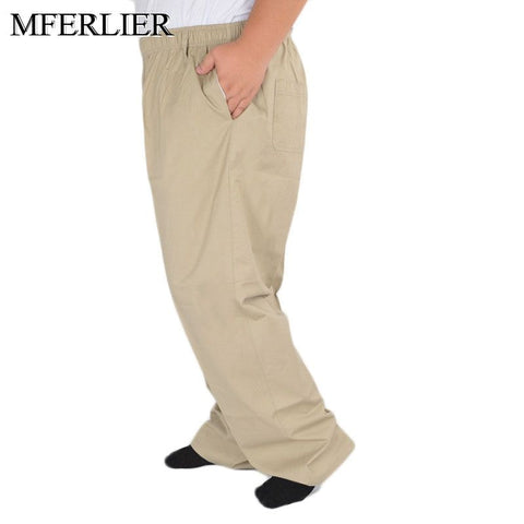 MFERLIER Summer pants men 5XL 6XL 7XL 8XL 9XL 10XL 11XL 12XL 13XL waist 150cm Plus size Loose 5 colors trousers men