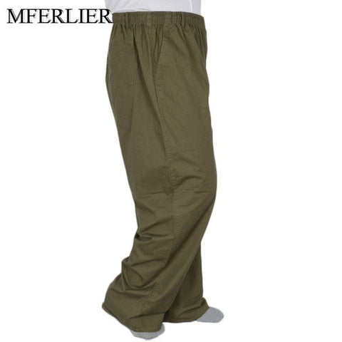 MFERLIER Summer pants men 5XL 6XL 7XL 8XL 9XL 10XL 11XL 12XL 13XL waist 150cm Plus size Loose 5 colors trousers men