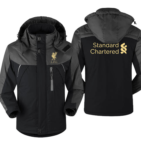 Mo Salah Never Give Up Liverpool Winter parka men plus velvet warm windproof coats mens hooded jackets men's outwear overcoat