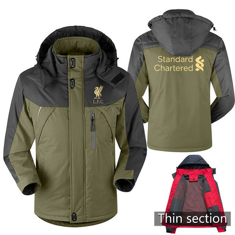 Mo Salah Never Give Up Liverpool Winter parka men plus velvet warm windproof coats mens hooded jackets men's outwear overcoat