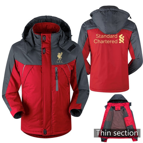 Mo Salah Never Give Up Liverpool Winter parka men plus velvet warm windproof coats mens hooded jackets men's outwear overcoat