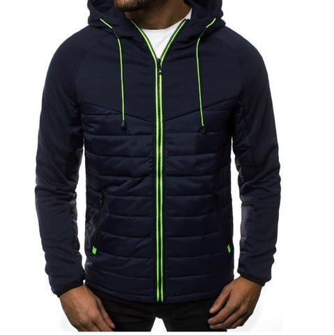 New Casual Hoody Spliced Jacket Printed Men Hoodies Sweatshirts Fashion Coat Hooded Cardigan Plus Fleece Clothes Casual