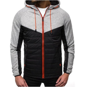 New Casual Hoody Spliced Jacket Printed Men Hoodies Sweatshirts Fashion Coat Hooded Cardigan Plus Fleece Clothes Casual