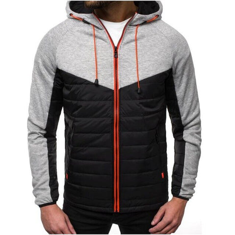 New Casual Hoody Spliced Jacket Printed Men Hoodies Sweatshirts Fashion Coat Hooded Cardigan Plus Fleece Clothes Casual