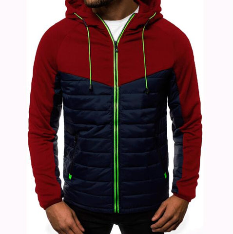 New Casual Hoody Spliced Jacket Printed Men Hoodies Sweatshirts Fashion Coat Hooded Cardigan Plus Fleece Clothes Casual