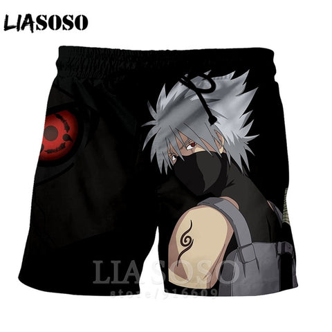 Fashion punk casual anime NARUTO men women homme ball kids leisure Kakashi shirt sports Harajuku Beach Sweatpants shorts A73