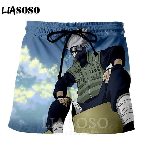 Fashion punk casual anime NARUTO men women homme ball kids leisure Kakashi shirt sports Harajuku Beach Sweatpants shorts A73