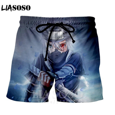 Fashion punk casual anime NARUTO men women homme ball kids leisure Kakashi shirt sports Harajuku Beach Sweatpants shorts A73