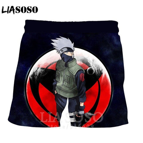 Fashion punk casual anime NARUTO men women homme ball kids leisure Kakashi shirt sports Harajuku Beach Sweatpants shorts A73