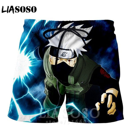 Fashion punk casual anime NARUTO men women homme ball kids leisure Kakashi shirt sports Harajuku Beach Sweatpants shorts A73