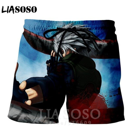 Fashion punk casual anime NARUTO men women homme ball kids leisure Kakashi shirt sports Harajuku Beach Sweatpants shorts A73