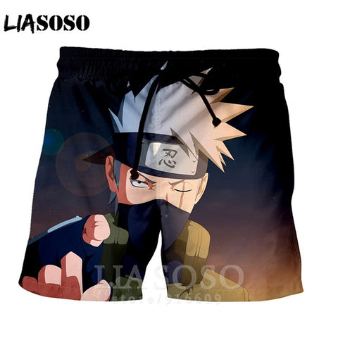 Fashion punk casual anime NARUTO men women homme ball kids leisure Kakashi shirt sports Harajuku Beach Sweatpants shorts A73