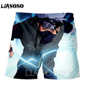 Fashion punk casual anime NARUTO men women homme ball kids leisure Kakashi shirt sports Harajuku Beach Sweatpants shorts A73