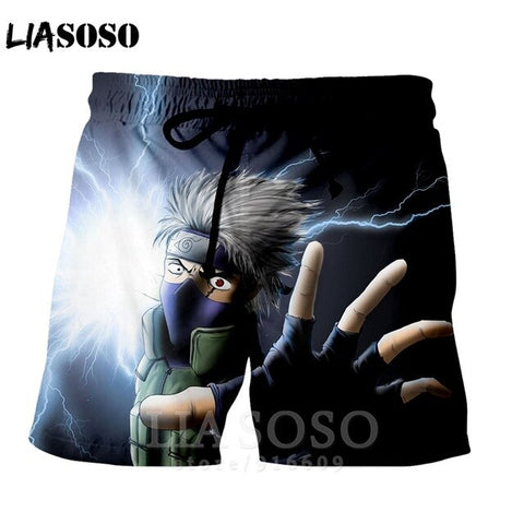 Fashion punk casual anime NARUTO men women homme ball kids leisure Kakashi shirt sports Harajuku Beach Sweatpants shorts A73