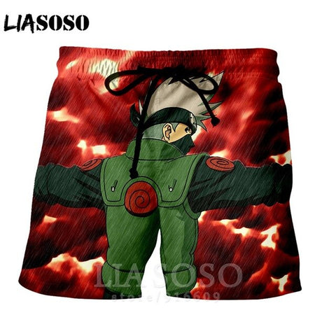 Fashion punk casual anime NARUTO men women homme ball kids leisure Kakashi shirt sports Harajuku Beach Sweatpants shorts A73