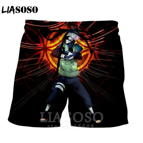 Fashion punk casual anime NARUTO men women homme ball kids leisure Kakashi shirt sports Harajuku Beach Sweatpants shorts A73