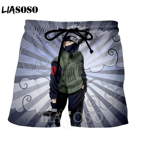 Fashion punk casual anime NARUTO men women homme ball kids leisure Kakashi shirt sports Harajuku Beach Sweatpants shorts A73