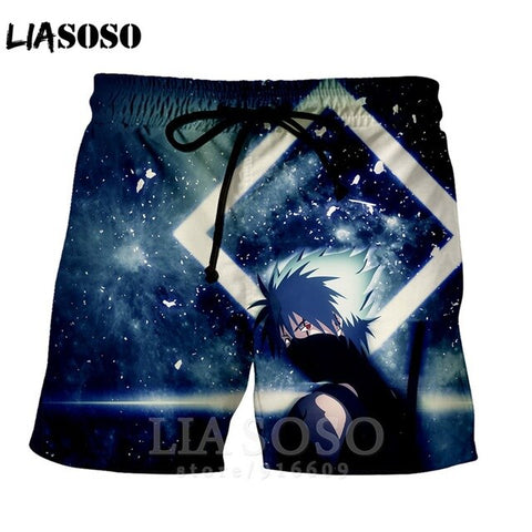Fashion punk casual anime NARUTO men women homme ball kids leisure Kakashi shirt sports Harajuku Beach Sweatpants shorts A73