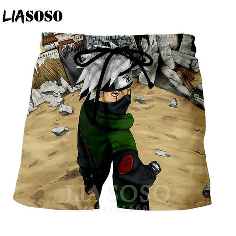 Fashion punk casual anime NARUTO men women homme ball kids leisure Kakashi shirt sports Harajuku Beach Sweatpants shorts A73