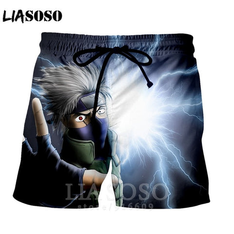 Fashion punk casual anime NARUTO men women homme ball kids leisure Kakashi shirt sports Harajuku Beach Sweatpants shorts A73