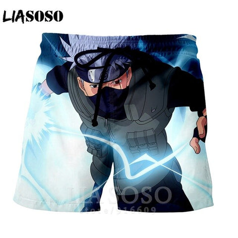 Fashion punk casual anime NARUTO men women homme ball kids leisure Kakashi shirt sports Harajuku Beach Sweatpants shorts A73