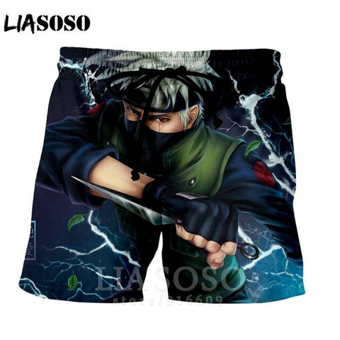 Fashion punk casual anime NARUTO men women homme ball kids leisure Kakashi shirt sports Harajuku Beach Sweatpants shorts A73