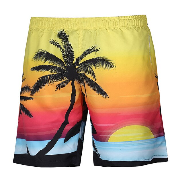 Summer men's board shorts bathing swimsuit Cartoon Bus Funny Casual quick dry beach short Hip Hop sexy liner sungs swimwear mesh