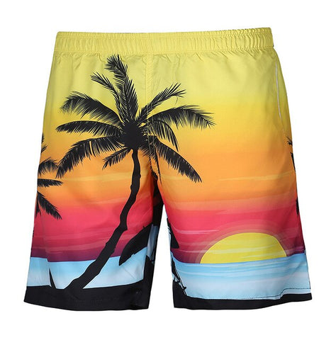 Summer men's board shorts bathing swimsuit Cartoon Bus Funny Casual quick dry beach short Hip Hop sexy liner sungs swimwear mesh