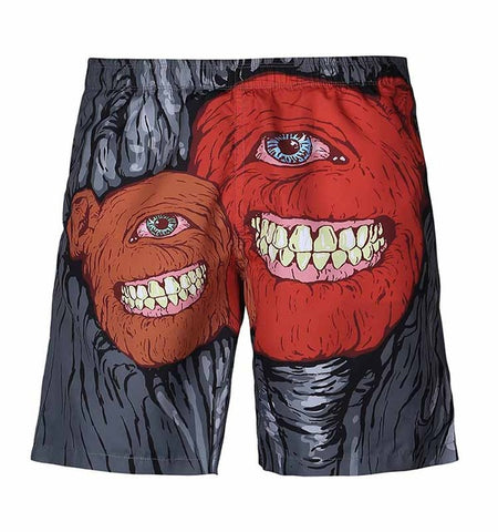 Summer men's board shorts bathing swimsuit Cartoon Bus Funny Casual quick dry beach short Hip Hop sexy liner sungs swimwear mesh