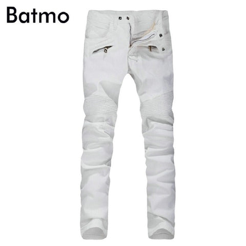 2017 New Men Nightclubs white Jeans, Fashion Designer Denim Jeans Men,plus-size 28-40, casual jeans