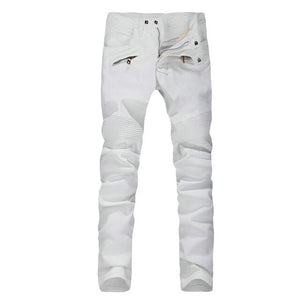 2017 New Men Nightclubs white Jeans, Fashion Designer Denim Jeans Men,plus-size 28-40, casual jeans