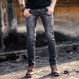 Men Denim Pants Mid-weight Straight Slim Male Jeans 2017 New Arrival Pants Casual Style Men Light Black Jeans 41