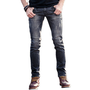 Men Denim Pants Mid-weight Straight Slim Male Jeans 2017 New Arrival Pants Casual Style Men Light Black Jeans 41
