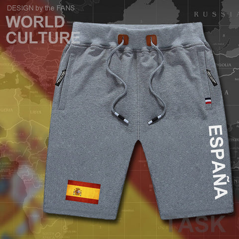 Kingdom of Spain Espana mens shorts beach new men's board shorts flag workout zipper pocket sweat 2017 new ESP Spanish Spaniard