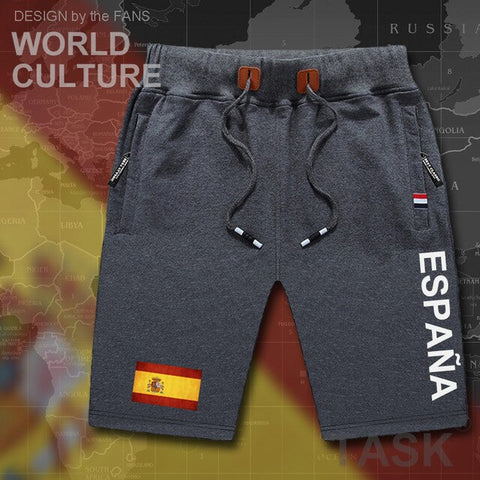 Kingdom of Spain Espana mens shorts beach new men's board shorts flag workout zipper pocket sweat 2017 new ESP Spanish Spaniard