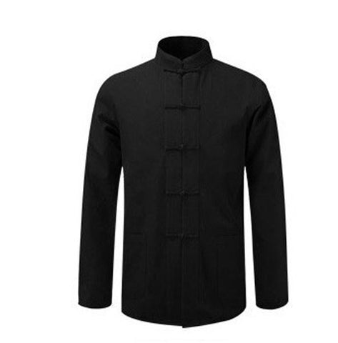 New Male Cotton Shirt Traditional Chinese Men Coat Clothing Kung Fu Tai Chi Uniform Autumn Spring Long Sleeve Jacket for Man